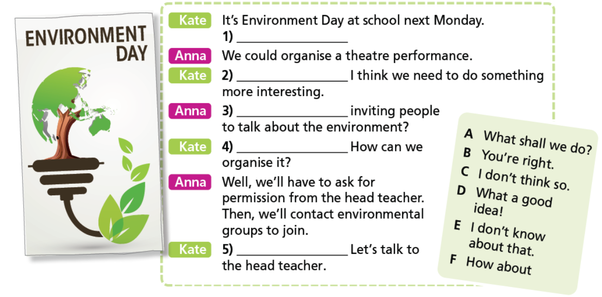 6d. Everyday English - Unit 6. Be Green - SBT Tiếng Anh 7 Right on! 2 1