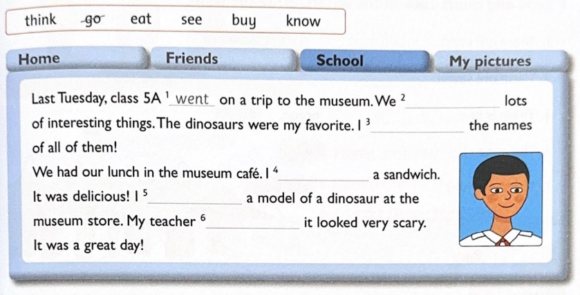 Unit 7: The dinosaur museum - SBT Tiếng Anh 5 - Family and Friends 13 1