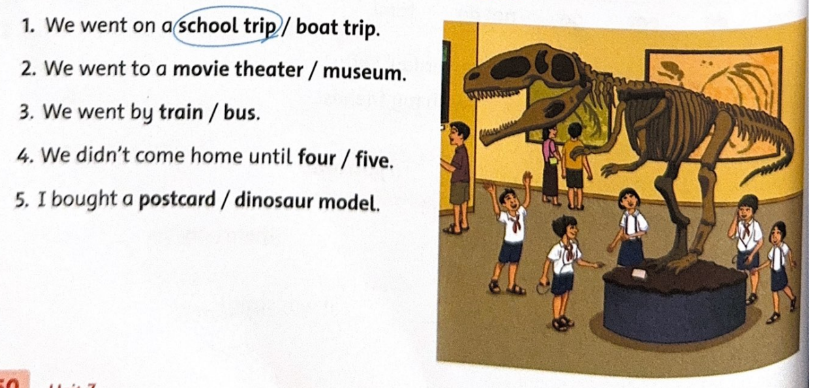 Unit 7: The dinosaur museum - SBT Tiếng Anh 5 - Family and Friends 6 1