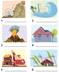 Vocabulary: Natural disasters - Unit 2. Disasters & Accidents - SBT Tiếng Anh 8 Right on! 1 1